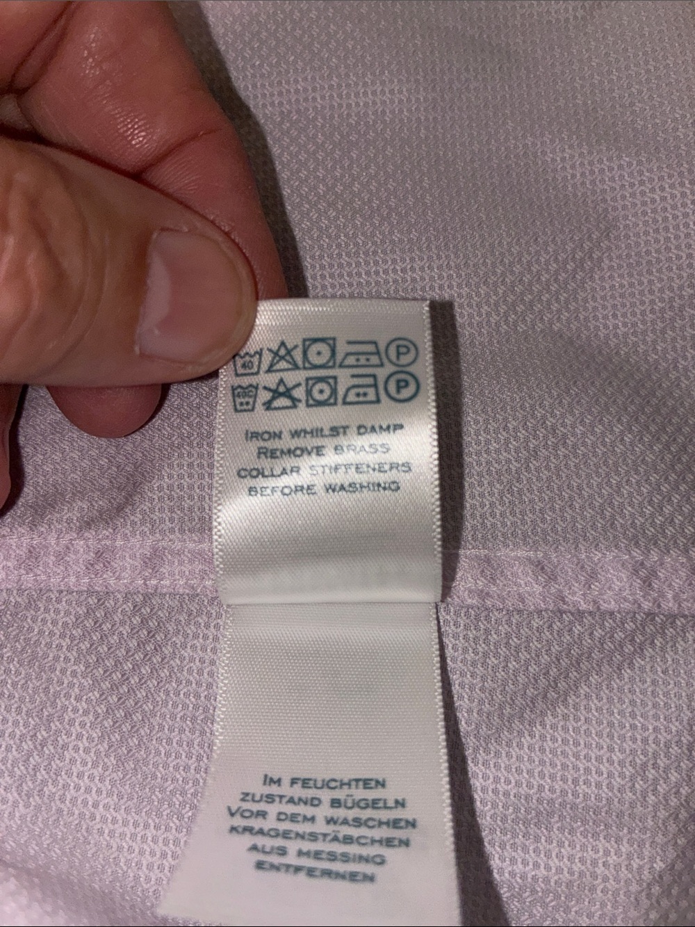Charles , Mens 17/36, Light Pink Slim Fit Egyptian Cotton Dress Shirt - Picture 7 of 9